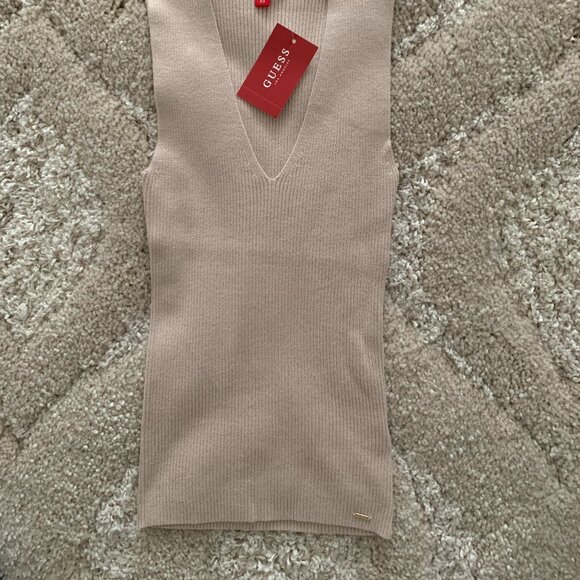 Guess Avani Knit Tunic Mock Fitted Beige Top/Sweater (new with Tags) - Picture 3 of 4